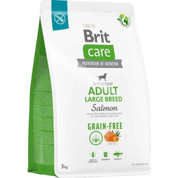 Brit Care Grain-Free/gabonamentes Adult Large Breed 3 kg Salmon&Potato 172203 (100-172203)