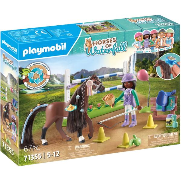 Playmobil Horses of Waterfall Zoe és Blaze versenypályával
