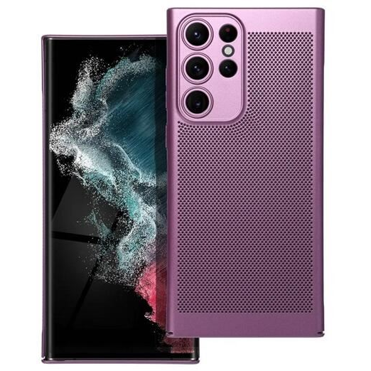 Gigapack Samsung Galaxy S25 Ultra (SM-S938) légáteresztő, lyukacsos műanyag tok lila (GP-164943) (GP-164943)