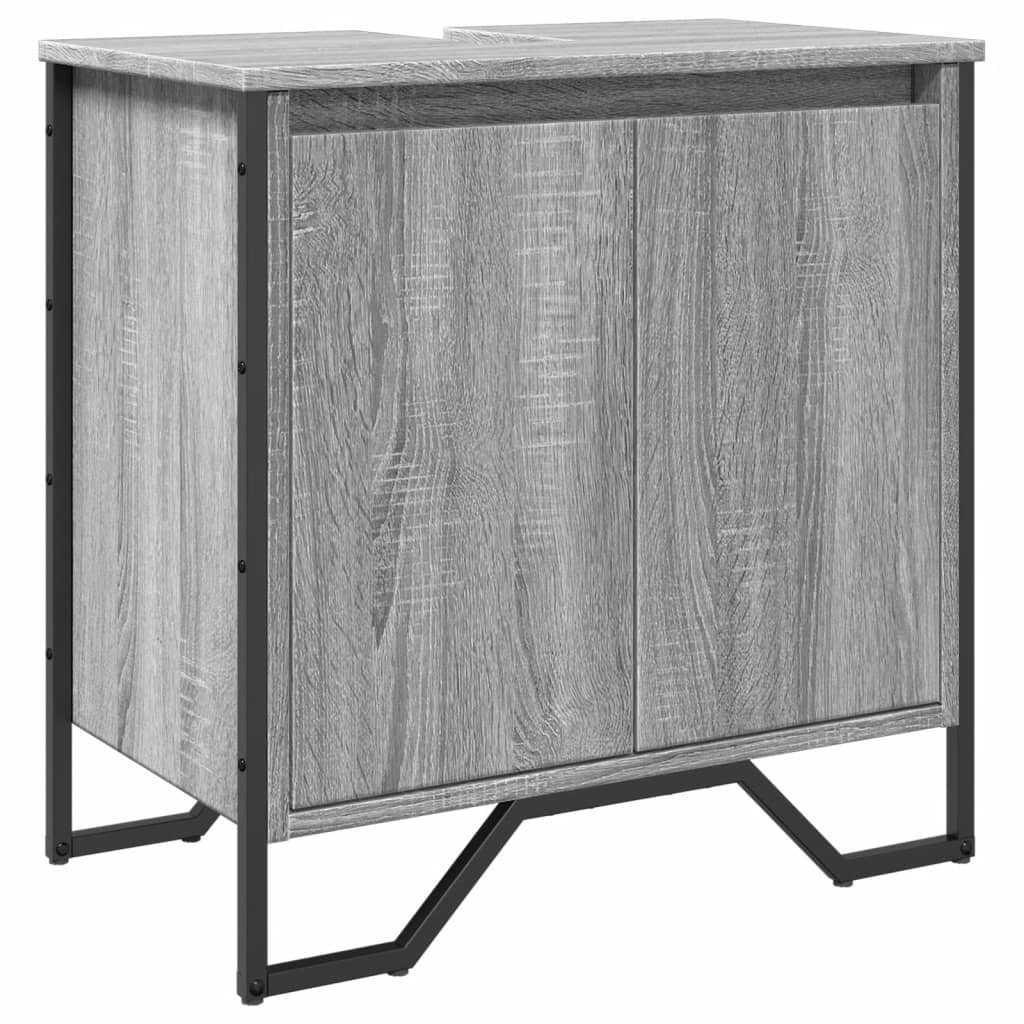 szürke sonoma szerelt fa fürdőszobai mosdószekrény 60x35x60 cm (848657)