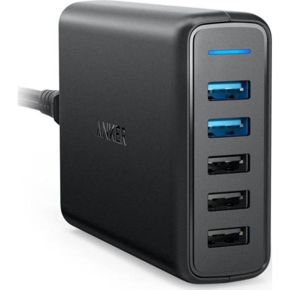 Anker PowerPort Speed 5 Universel Sort Vekselstrøm Indendørs