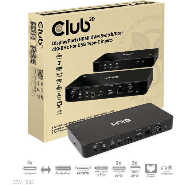 CLUB3D CSV-1585 KVM Switch Sort