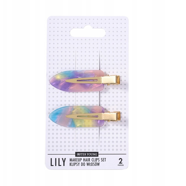 SISTER YOUNG_Lily Makeup Hair Clips Set klipsy do włosów Pink Purple 2szt