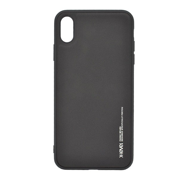 X-LEVEL szilikon telefonvédő (bőr hatású hátlap) FEKETE [Apple iPhone XS Max 6.5] (5996457839896)