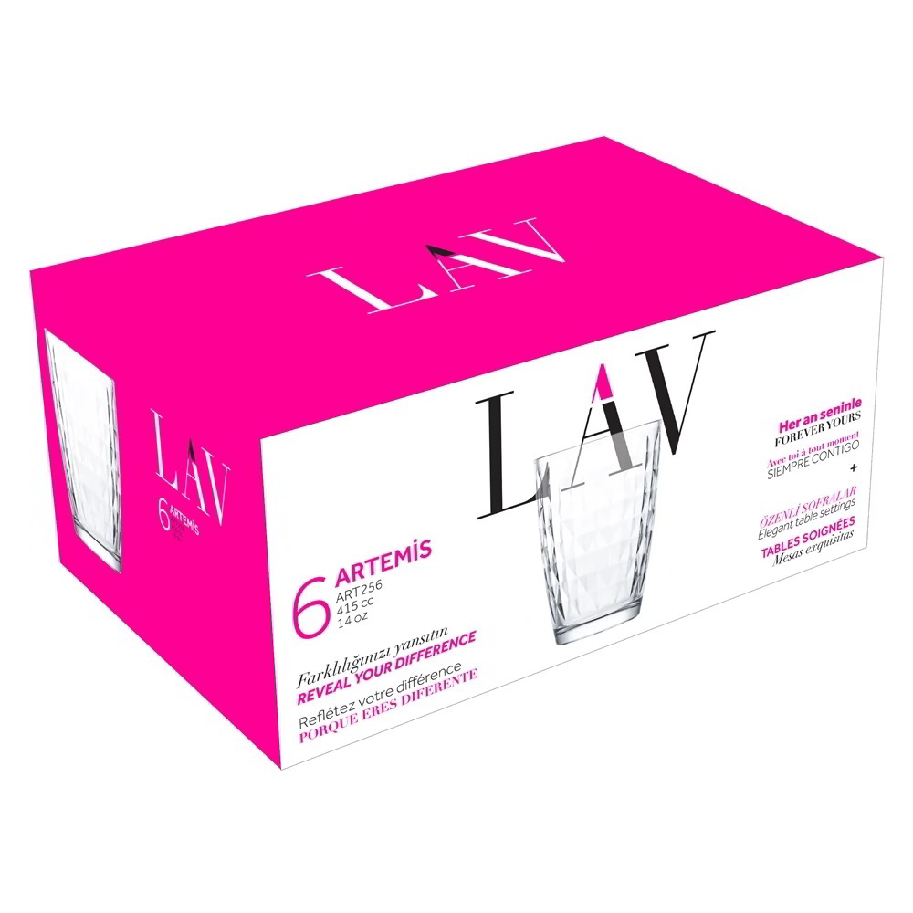 LAV Artemis LV-ART256F Long Drink 415ml koktélos pohár szett 6 darabos (LV-ART256F)