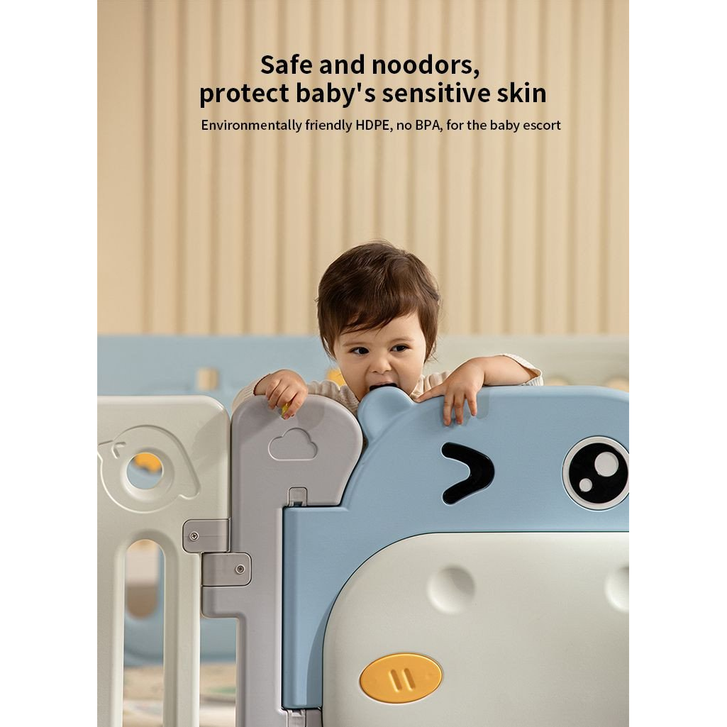 Nagy, Praktikus, Összecsukható Moduláris Játszótér - Babakarám - Kék (ZOG.SQ-002.NIE-RAM)