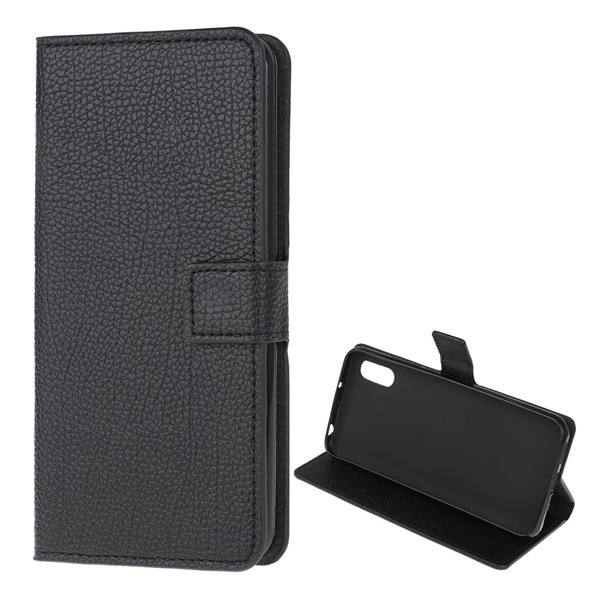 Tok álló, bőr hatású (FLIP, oldalra nyíló, asztali tartó funkció, prémium) FEKETE [Samsung Galaxy Xcover 5 (SM-G525F)] (5996591051802)