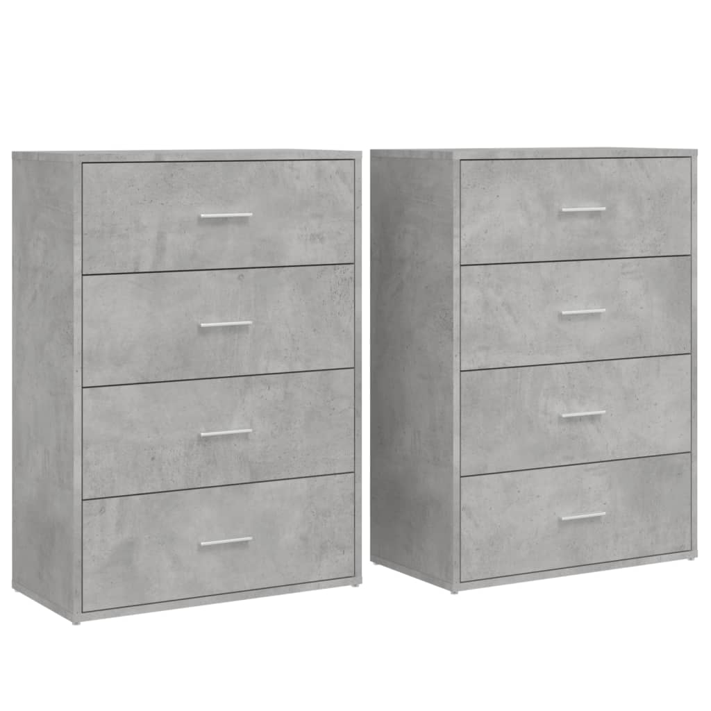 2 db betonszürke szerelt fa tálalószekrény 60 x 31 x 84 cm (3276584)