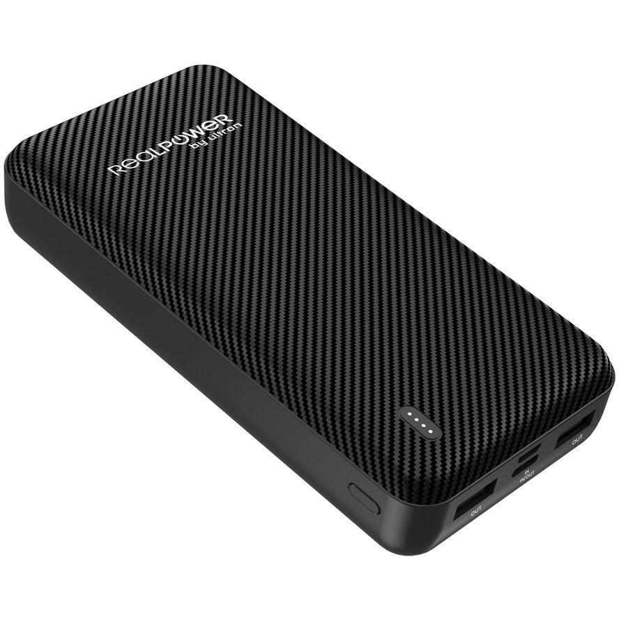 Powerbanka RealPower 20000 mAh černá (415548)