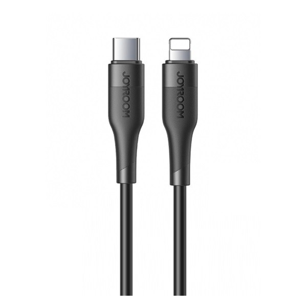 JOYROOM adatkábel és töltő (Type-C - lightning 8pin, 20W, gyorstöltés támogatás, 120cm, törésgátló) FEKETE (S-1224M3) (S-1224M3)