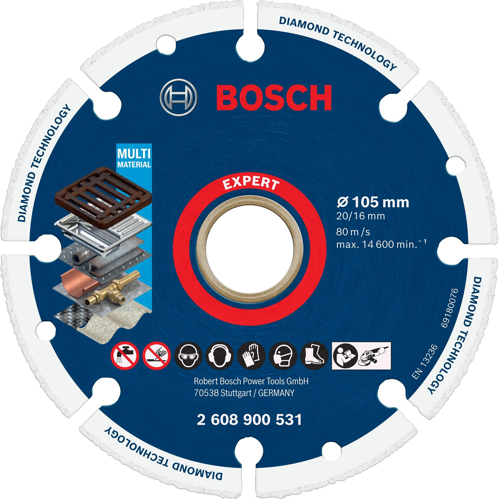 BOSCH gyémánt vágókorong EXPERT Diamond Metal Wheel 105 × 20/16 mm 2.608.900.531 (2.608.900.531)