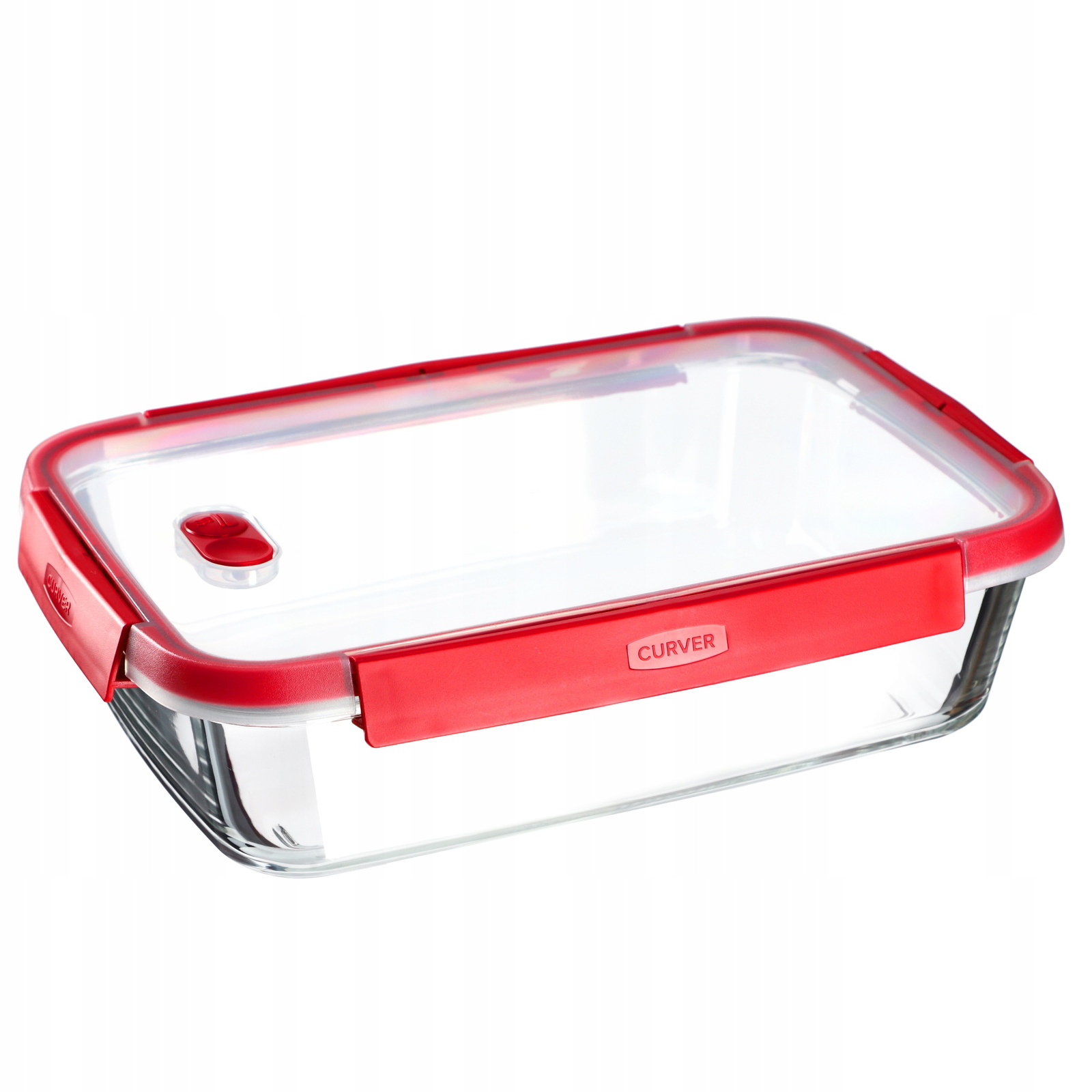 Curver Smart Cook Üveg Sütőálló Ételtároló fedővel 2L - Átlátszó / Piros (3253924059013)