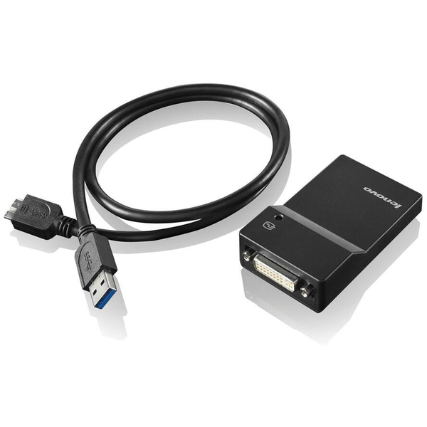 Lenovo USB 3.0 - DVI/VGA USB grafisk adapter 2048 x 1152 pixel Sort