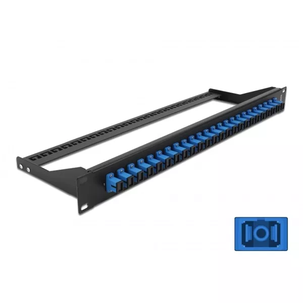 DELOCK 19" LWL Patchpanel 24 Port SC Simplex blau