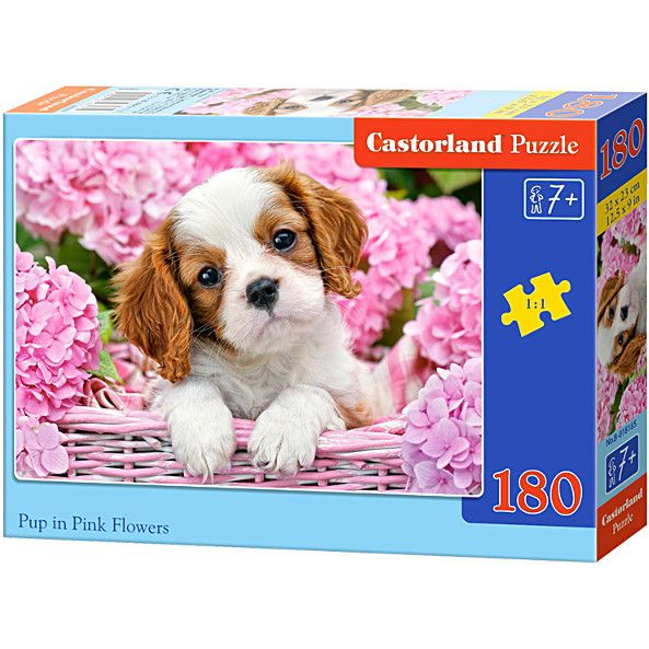 Castorland Pup in Pink Flowers 180 pcs Puzzle 180 pz Fauna