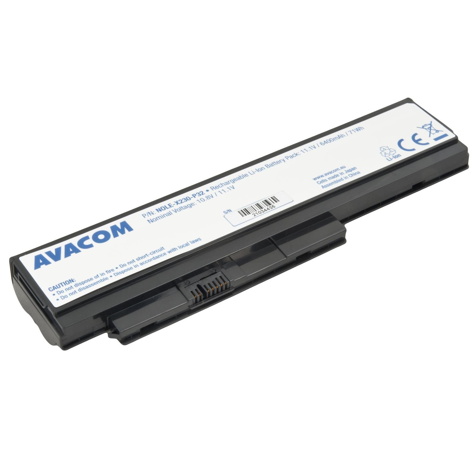 AVACOM Lenovo ThinkPad X230 készülékhez Li-Ion 11,1V 6400mAh 71Wh (NOLE-X230-P32)