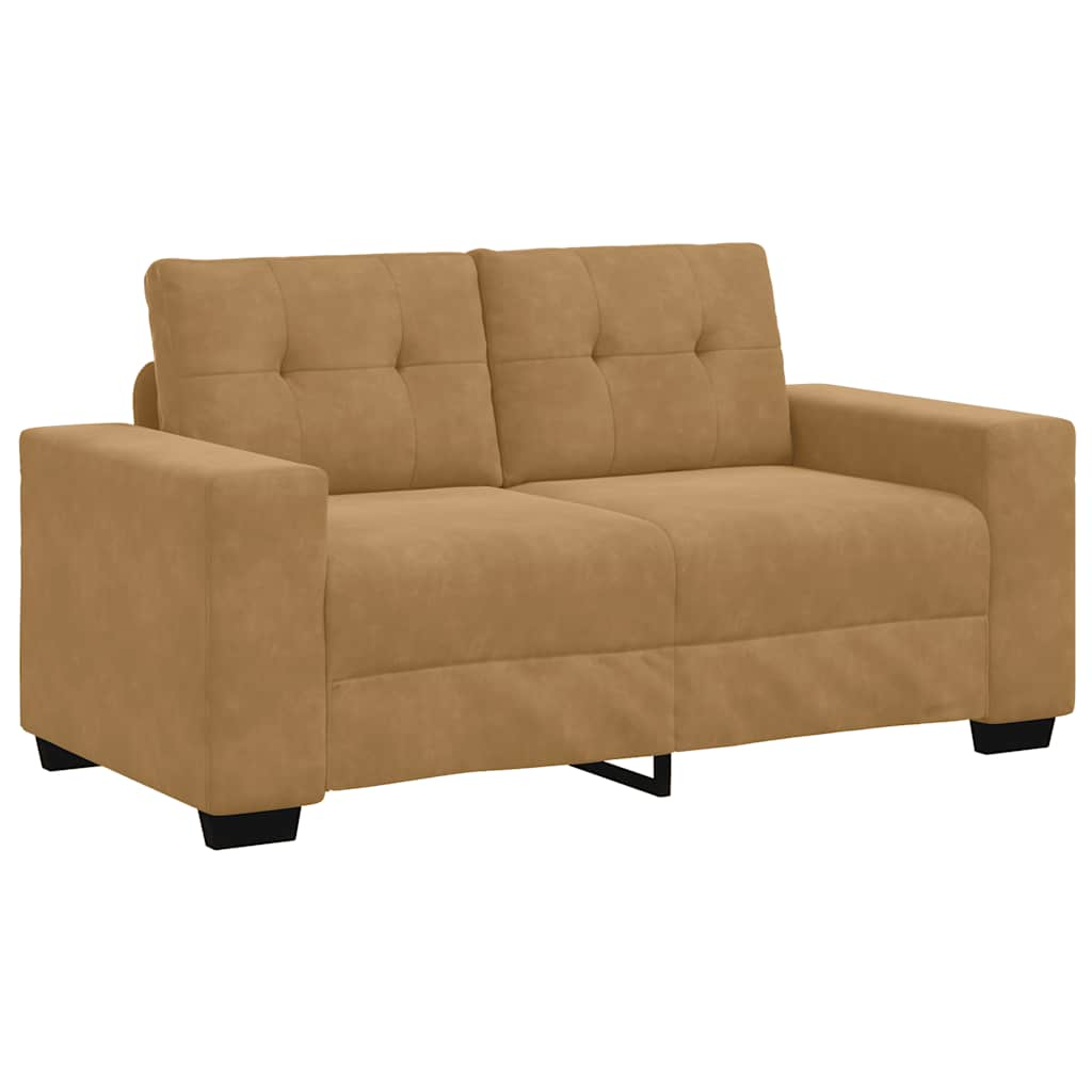 barna bársony loveseat kanapé 120 cm (4105117)