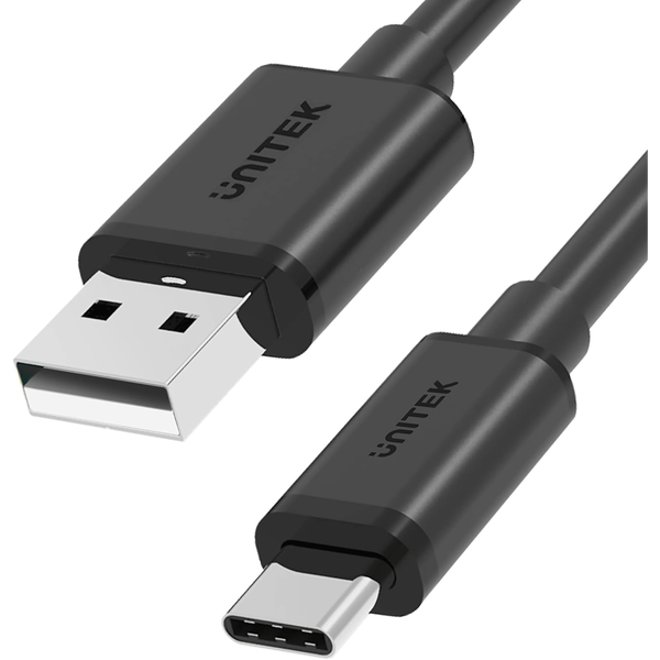 Unitek Y-C481BK USB-A apa - USB-C apa 2.0 Adat és töltőkábel - Fekete (0.5m)