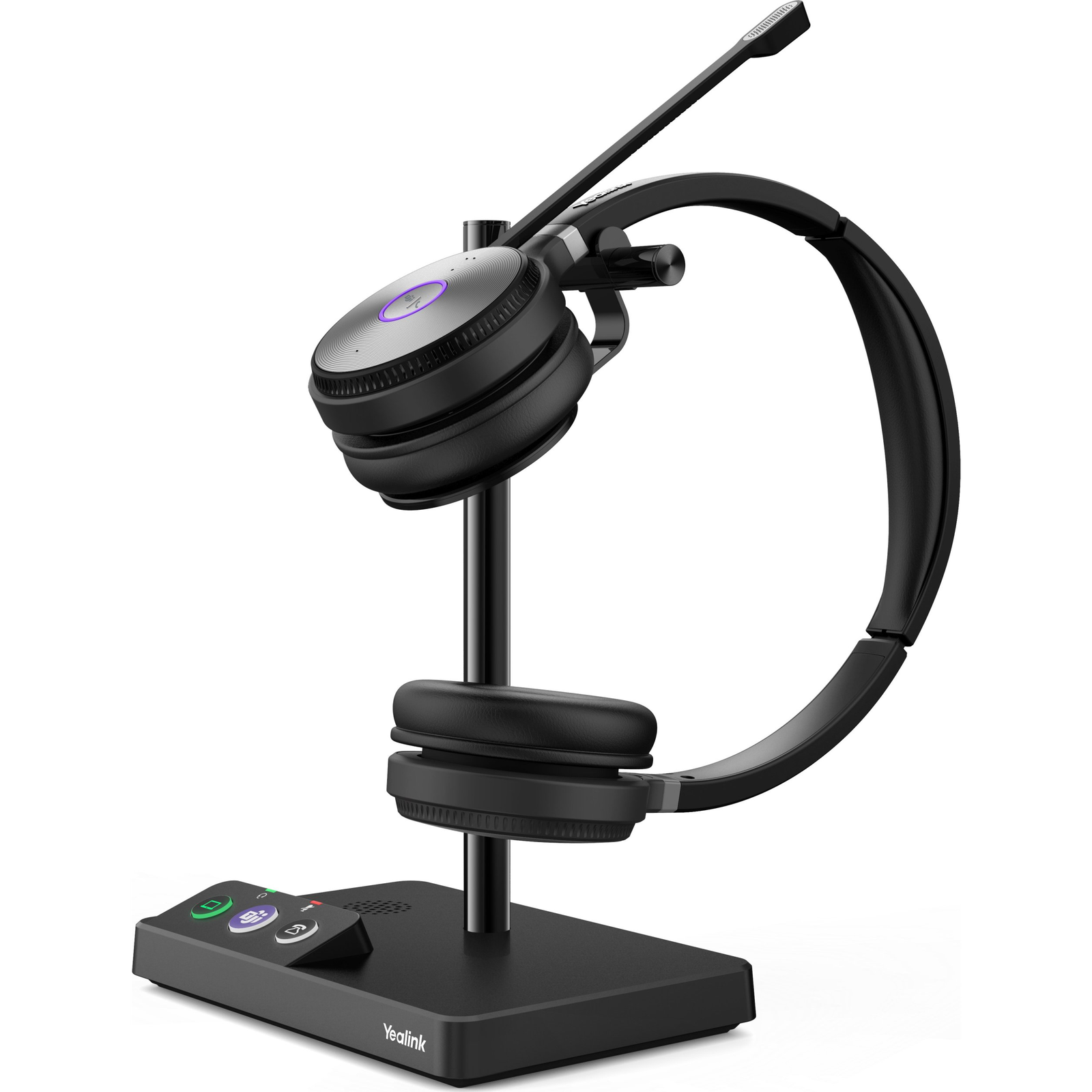 Yealink WH62 Dual Teams Headset Vezeték nélküli Fejpánt Iroda/telefonos ügyfélközpont Micro-USB Dokkoló Fekete (WH62 DECT Wireless Headset)