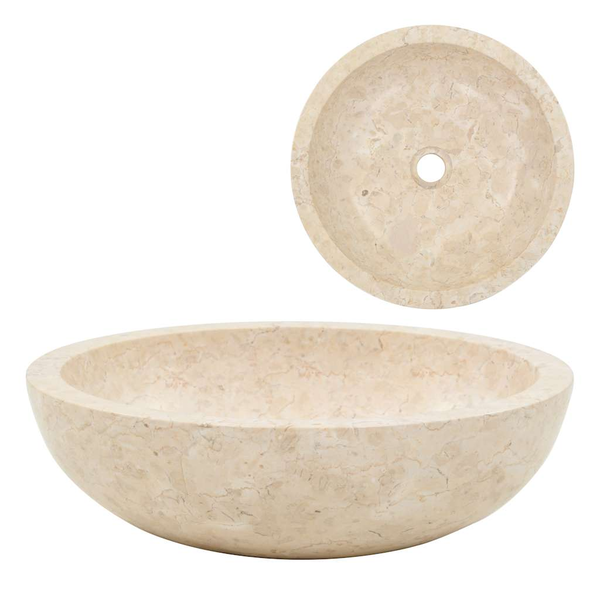 Umywalka vidaXL Umywalka, 40 x 12 cm, marmurowa, kremowa