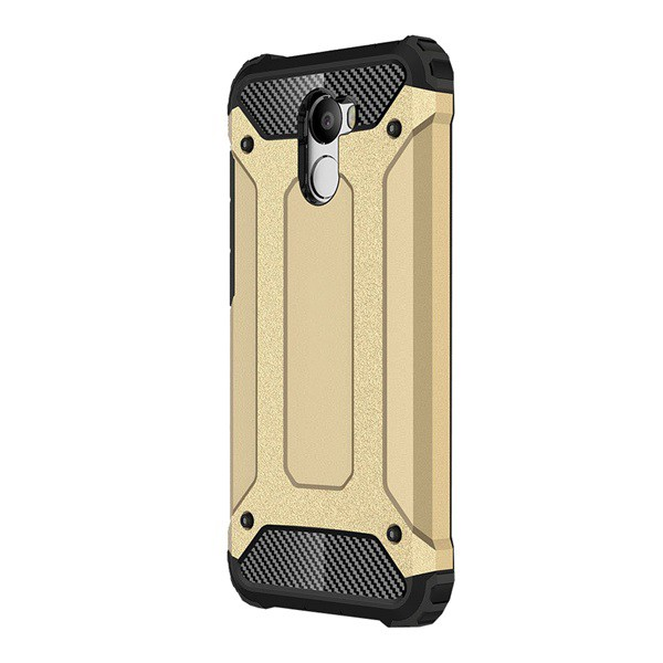 Defender műanyag telefonvédő (közepesen ütésálló, légpárnás sarok, szilikon belső, fémhatás) ARANY [Xiaomi Redmi 4] (5996457684939)