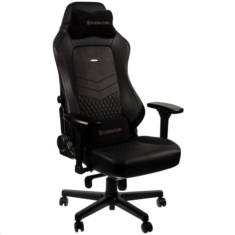 Noblechairs HERO Gamer Szék Valódi Bőr Fekete (NBL-HRO-RL-BLA)