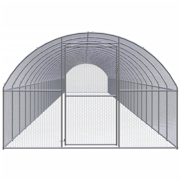 Coteț de găini pentru exterior, 3x24x2 m, oțel zincat