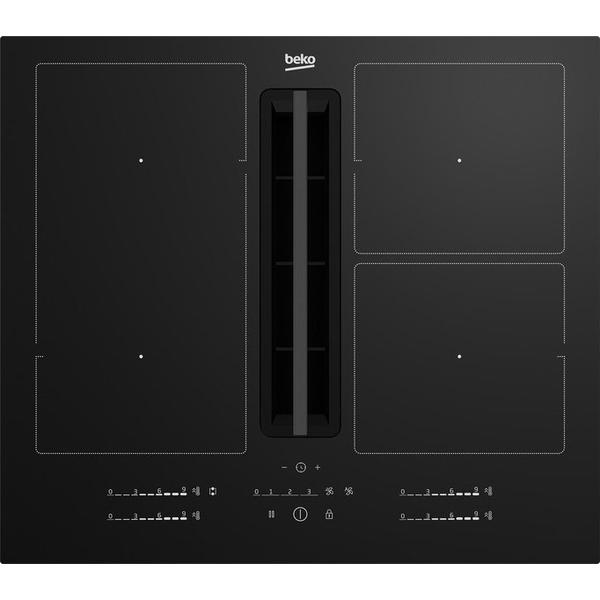 Beko HIXI 64700 UF Nero Da incasso 60 cm Piano cottura a induzione 4 Fornello(i) Cappa da incasso