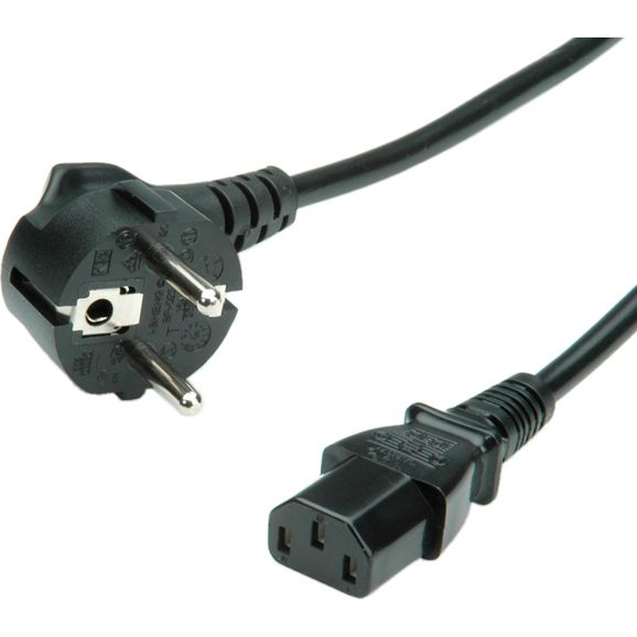 VALUE Netzkabel gerade IEC-Buchse schwarz 1,8m