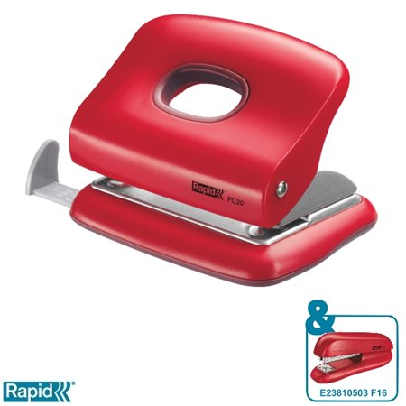 Rapid FC20 Kétlyukú 20 lap lyukasztó - Meggyvörös (23256402)