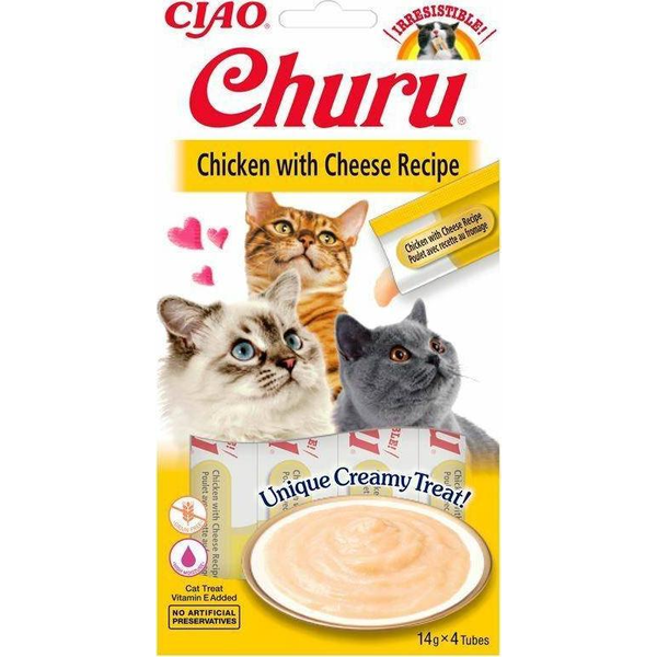 Inaba Cat Churu Püré - Csirke Sajttal 4 X  14 G