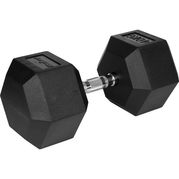 Súlyzó öntöttvas gumírozott HEX 40 kg REBEL ACTIVE