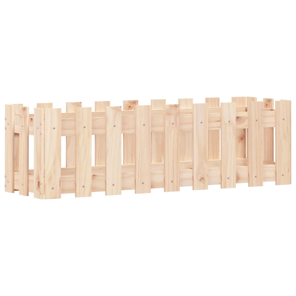 tömör fenyőfa kerti magaságyás kerítéssel 100 x 30 x 30 cm (832472)