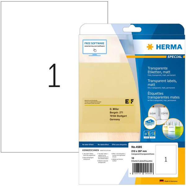 Etikety HERMA 4585 210x297mm 10ks 39C-116