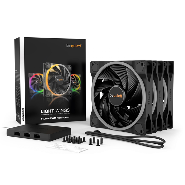 be quiet! Light Wings | 140mm PWM Triple Pack high-speed Computer behuizing Ventilator 14 cm Zwart 3 stuk(s)