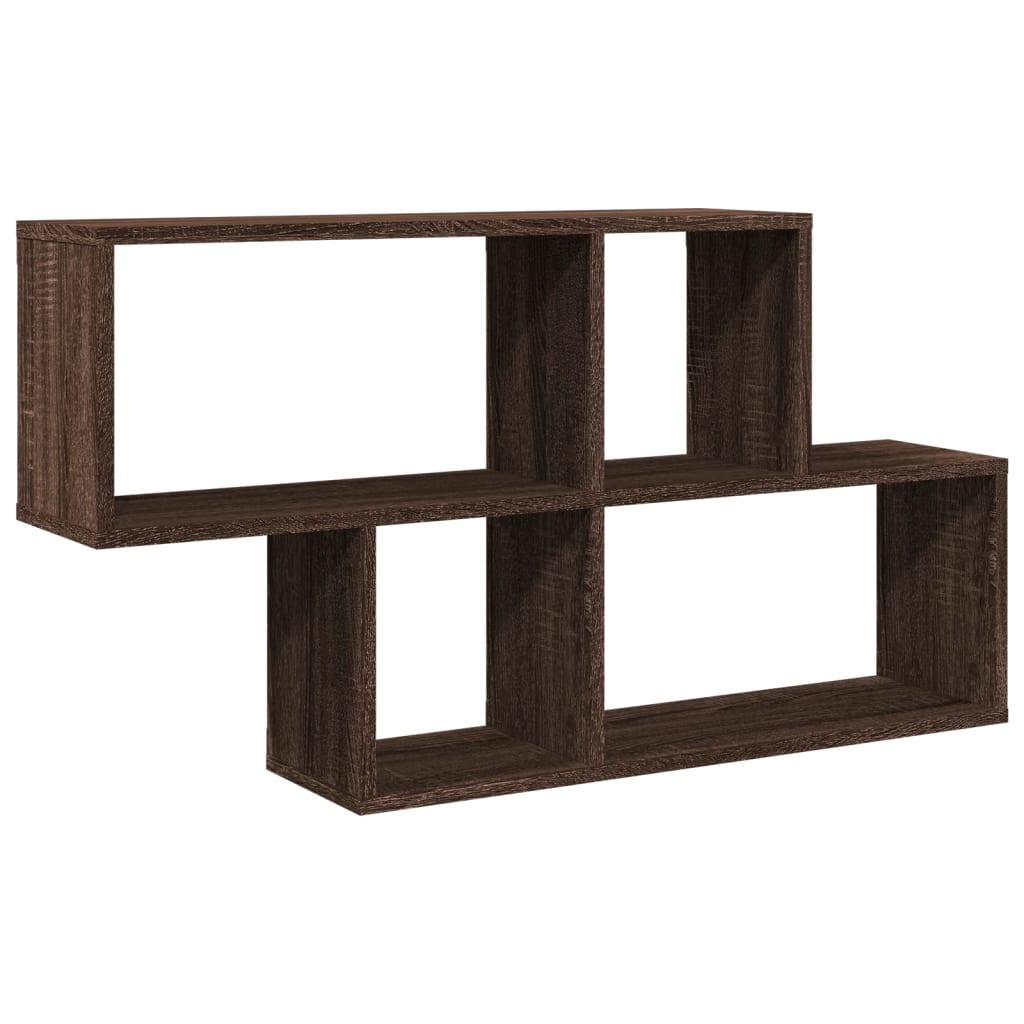 barna tölgyszínű szerelt fa fali polc 100 x 20 x 53 cm (848023)