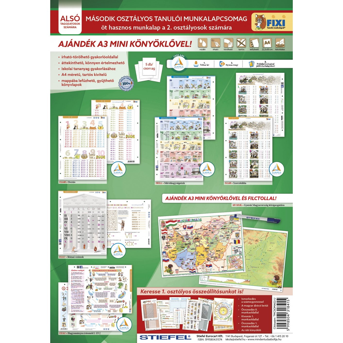 Stiefel II. osztály A3 Tanulói munkalap csomag (5db) (TMCSOMAG2-U)