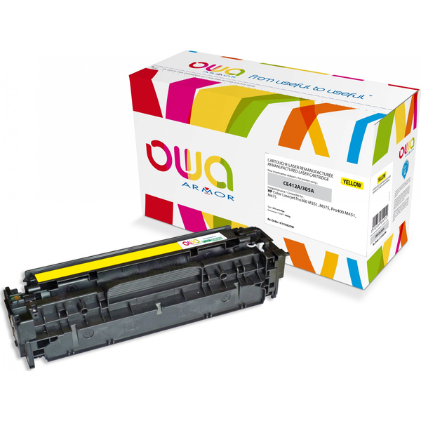 Toner Armor Toner OWA Armor do HP Color Laserjet Pro300 M351, M375, Pro400 M451, M475, 2600 stron, CE412A, żółta/yellow