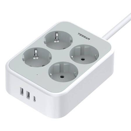 Tessan 4x AC, 2x USB-A, 1x USB-C hálózati elosztó (TS-PS01DE00) (TS-PS01DE00)