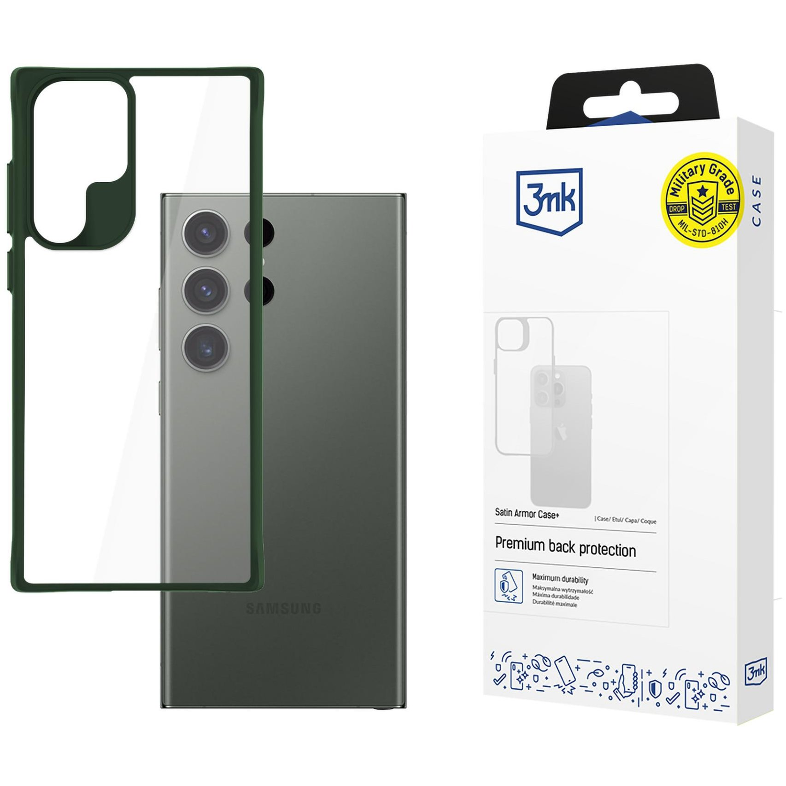 3MK Satin Armor Case+ Samsung Galaxy S24 Ultra zöld tok (5903108592765)