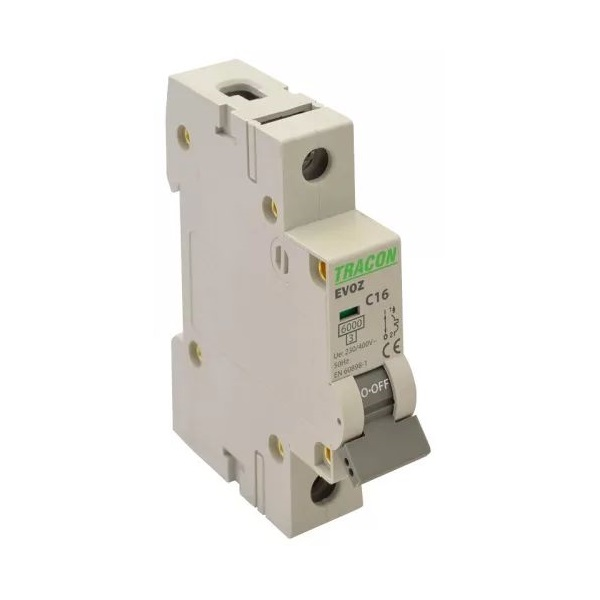 Tracon EVOZ1C25 25A C 1P 6kA Kismegszakító (EVOZ1C25)