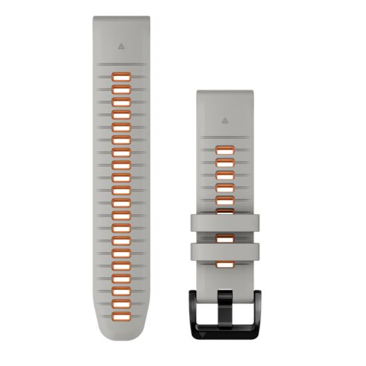 Каишка за часовник Garmin смарт часовник, 22 mm, QuickFit, силиций, Fog Grey/Ember Orange