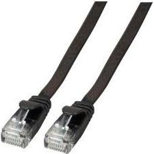EFB RJ45 Flachpatchkabel U/UTP, Cat.6A, PVC, 1m, schwarz