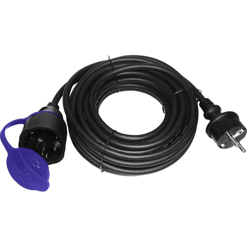 IP44 Fröccsenésálló Műhely Hosszabbító Kábel, 1x2P+Z Schuko 30 m, Olajálló Gumikábel 230VAC/16A (OR-AE-13169(GS)/30M)