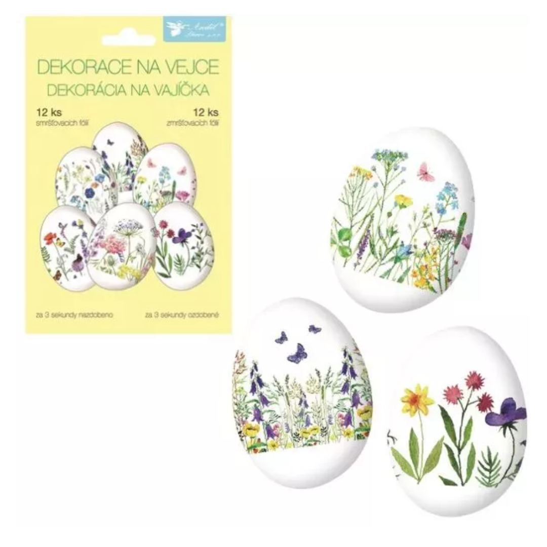 Tojásdíszítő fólia - Mezei virágok (12db) (AN835)