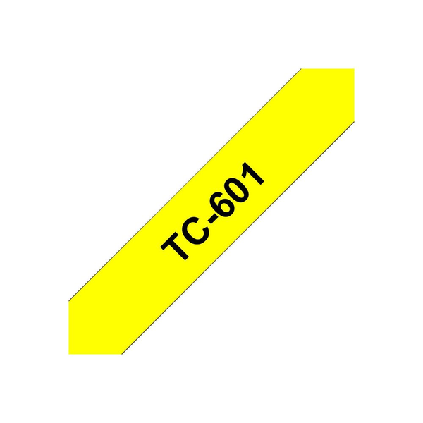 Brother TC-601 etiketbånd Sort på gul