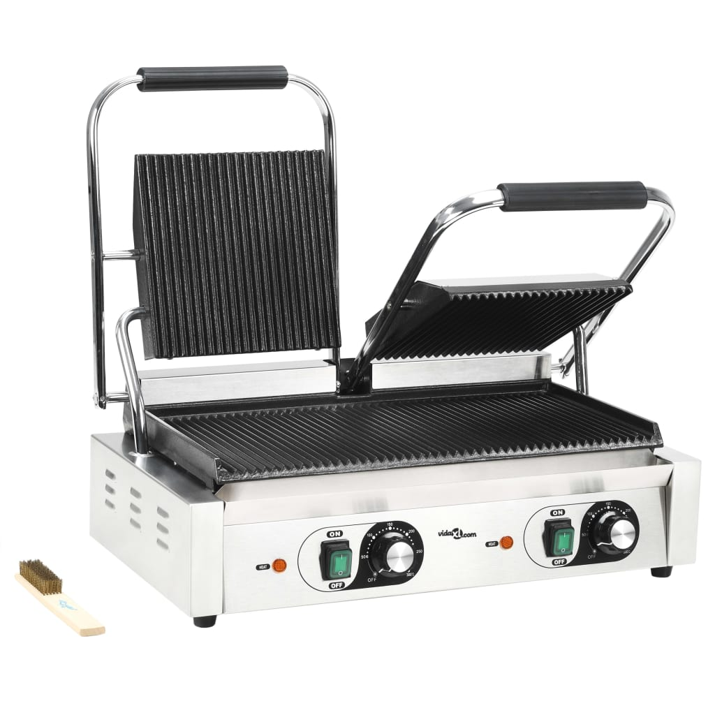 dupla kontaktgrill rozsdamentes acélból 3600 W 57x30,5x20 cm (50751)