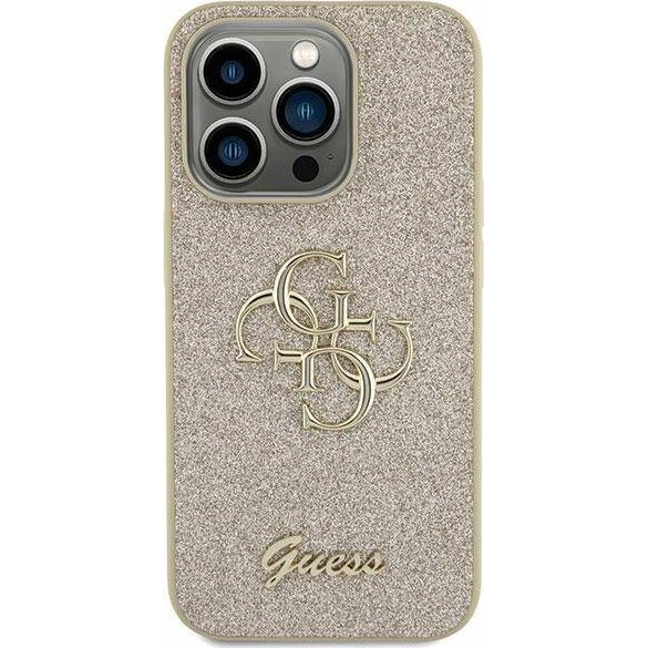 Guess PU Fixed Glitter 4G Metal Logo Samsung Galaxy S23 FE hátlap tok, arany (GUE3132)