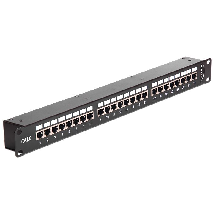 Delock Coupler patch panel 24 port Cat6 1U 19