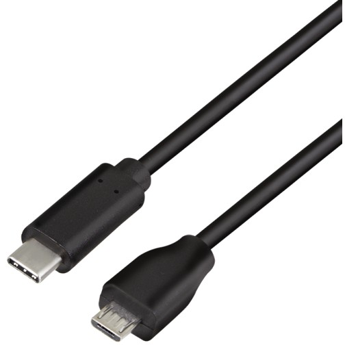LogiLink CU0196 USB-C apa - Micro USB apa 2.0 Adat és töltőkábel - Fekete (0.5m)